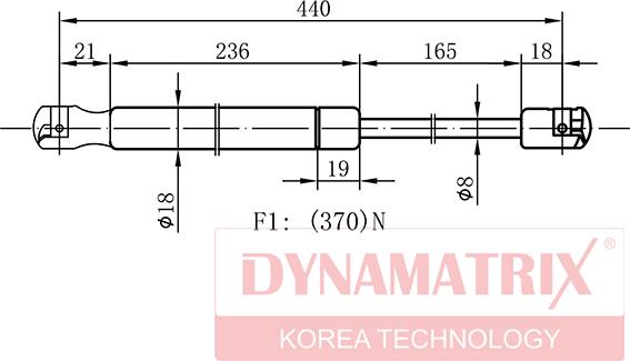 Dynamatrix DGS1325BL - Ammortizatore pneumatico, Cofano bagagli / vano carico autozon.pro