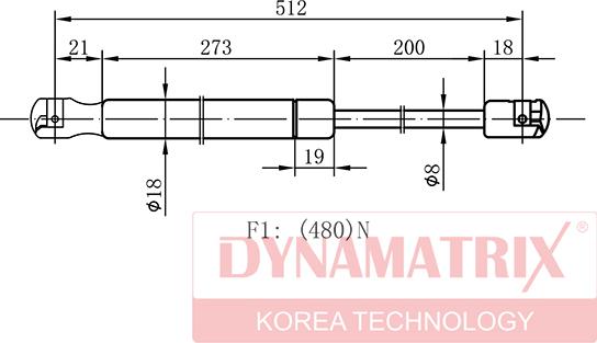 Dynamatrix DGS128579 - Ammortizatore pneumatico, Cofano bagagli / vano carico autozon.pro