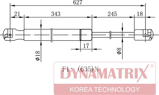 Dynamatrix DGS1283247 - Ammortizatore pneumatico, Cofano bagagli / vano carico autozon.pro