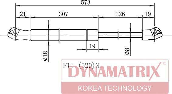 Dynamatrix DGS2569LN - Ammortizatore pneumatico, Cofano bagagli / vano carico autozon.pro