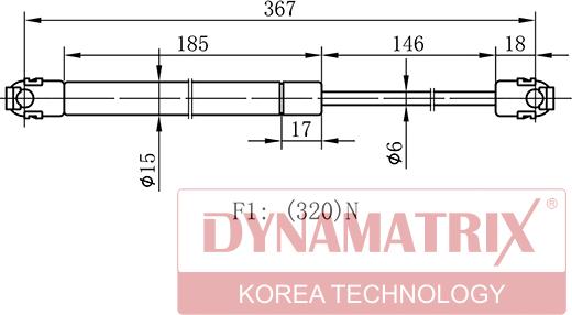 Dynamatrix DGS2334BC - Ammortizzatore pneumatico, Cofano motore autozon.pro