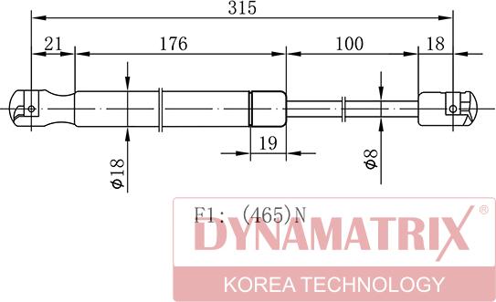 Dynamatrix DGS7587GS - Ammortizatore pneumatico, Cofano bagagli / vano carico autozon.pro