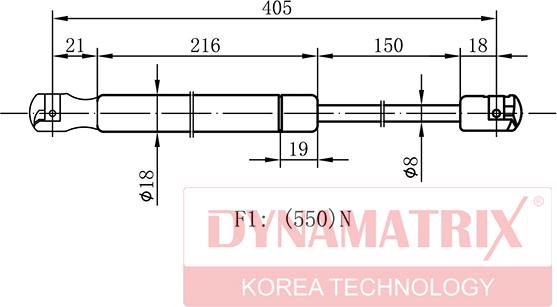 Dynamatrix DGS7609LC - Ammortizatore pneumatico, Cofano bagagli / vano carico autozon.pro