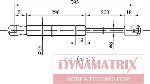 Dynamatrix DGS7755HB - Ammortizatore pneumatico, Cofano bagagli / vano carico autozon.pro