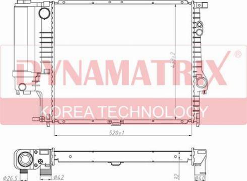 Dynamatrix DR60607A - Radiatore, Raffreddamento motore autozon.pro