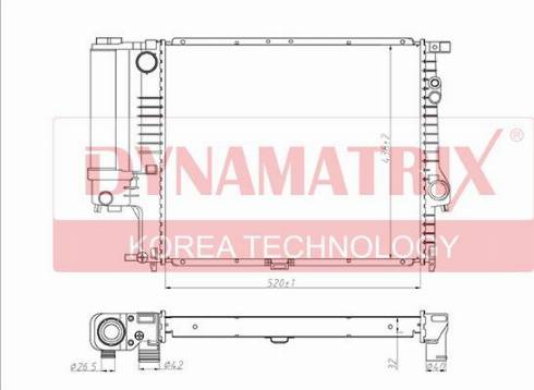 Dynamatrix DR60743A - Radiatore, Raffreddamento motore autozon.pro