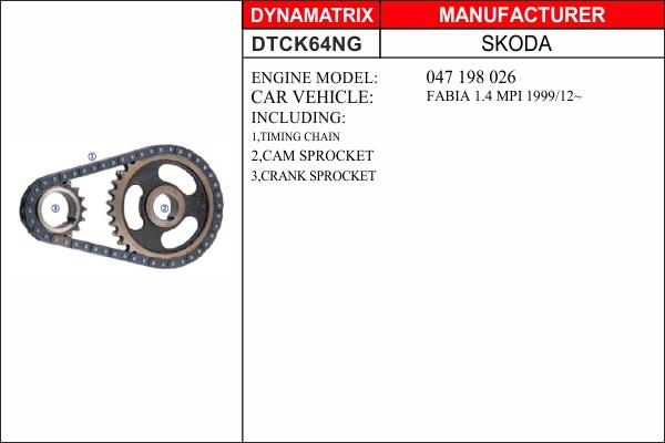 Dynamatrix DTCK64NG - Kit catena distribuzione autozon.pro