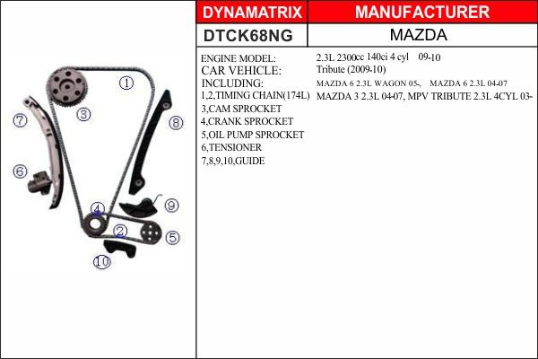 Dynamatrix DTCK68NG - Kit catena distribuzione autozon.pro