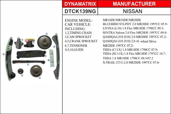 Dynamatrix DTCK139NG - Kit catena distribuzione autozon.pro