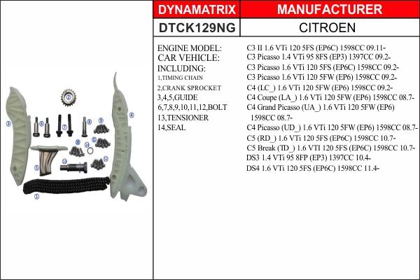 Dynamatrix DTCK129NG - Kit catena distribuzione autozon.pro