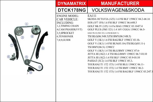 Dynamatrix DTCK178NG - Kit catena distribuzione autozon.pro