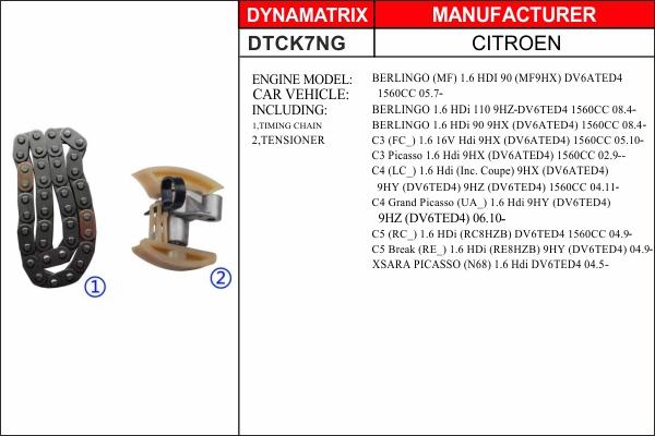 Dynamatrix DTCK7NG - Kit catena distribuzione autozon.pro