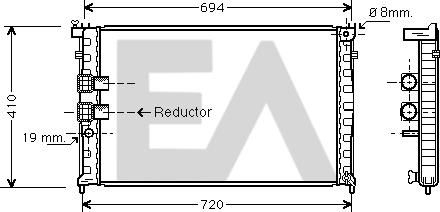 EACLIMA 31R55055 - Radiatore, Raffreddamento motore autozon.pro