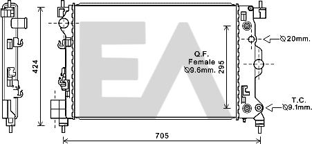 EACLIMA 31R14016 - Radiatore, Raffreddamento motore autozon.pro