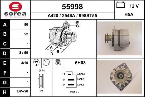 EAI 55998 - Alternatore autozon.pro