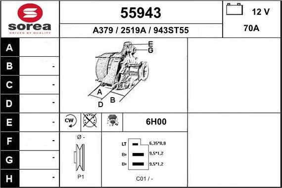 EAI 55943 - Alternatore autozon.pro