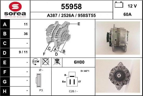 EAI 55958 - Alternatore autozon.pro