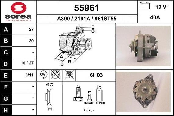 EAI 55961 - Alternatore autozon.pro