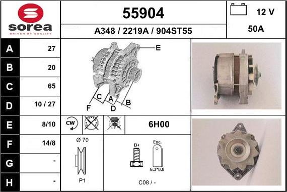 EAI 55904 - Alternatore autozon.pro