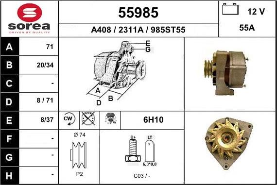 EAI 55985 - Alternatore autozon.pro