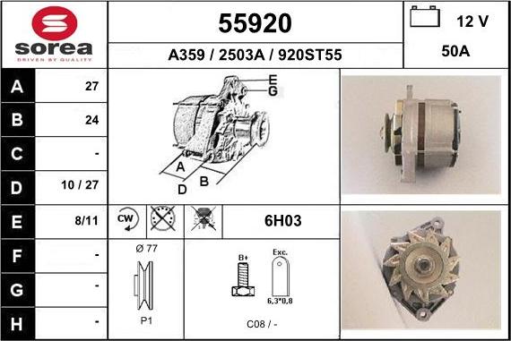 EAI 55920 - Alternatore autozon.pro