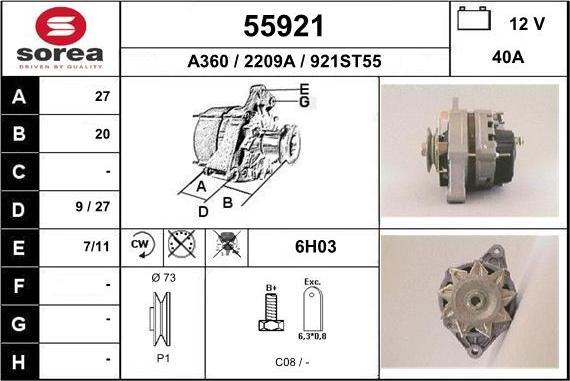 EAI 55921 - Alternatore autozon.pro