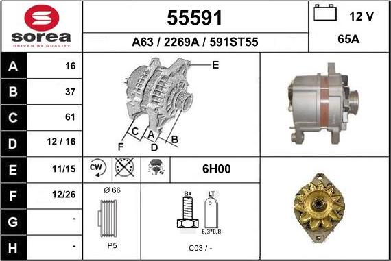 EAI 55591 - Alternatore autozon.pro