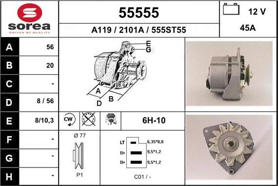 EAI 55555 - Alternatore autozon.pro