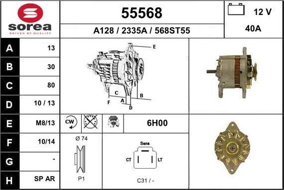 EAI 55568 - Alternatore autozon.pro