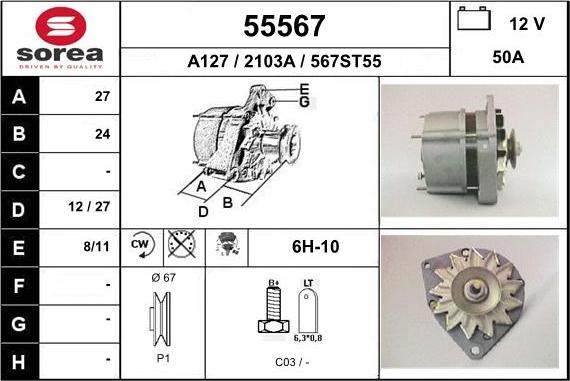 EAI 55567 - Alternatore autozon.pro