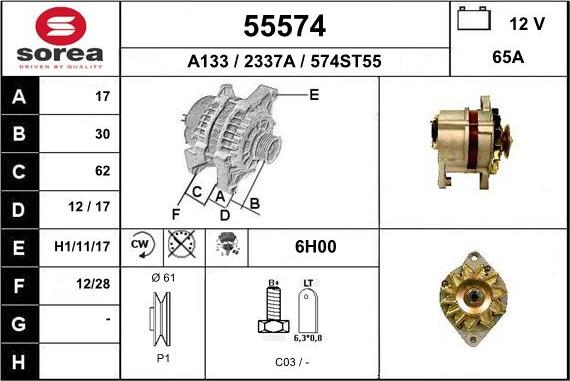 EAI 55574 - Alternatore autozon.pro