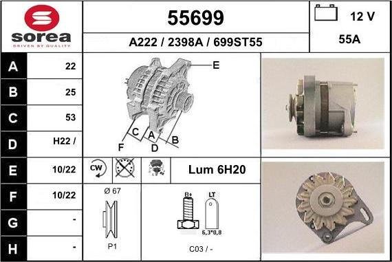 EAI 55699 - Alternatore autozon.pro