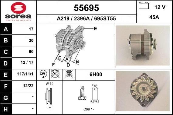 EAI 55695 - Alternatore autozon.pro