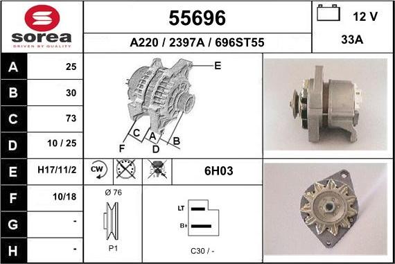 EAI 55696 - Alternatore autozon.pro