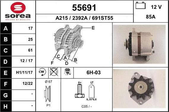 EAI 55691 - Alternatore autozon.pro