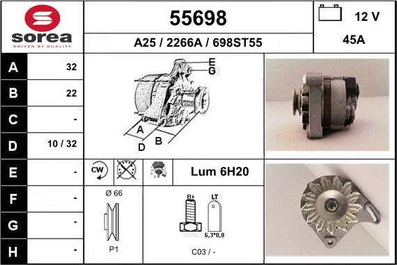 EAI 55698 - Alternatore autozon.pro