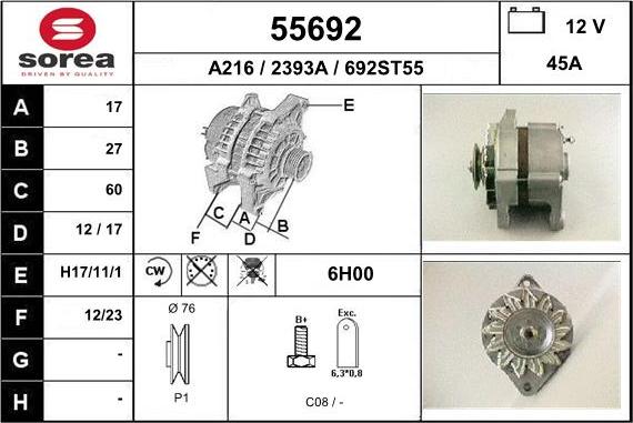 EAI 55692 - Alternatore autozon.pro