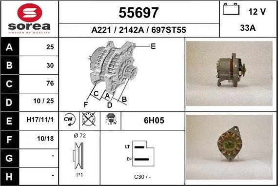 EAI 55697 - Alternatore autozon.pro