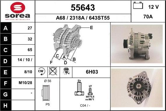 EAI 55643 - Alternatore autozon.pro