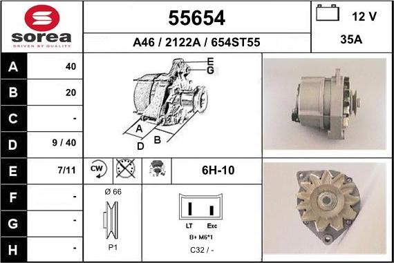 EAI 55654 - Alternatore autozon.pro