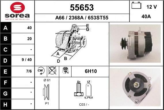 EAI 55653 - Alternatore autozon.pro