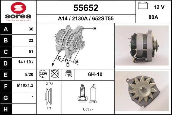 EAI 55652 - Alternatore autozon.pro