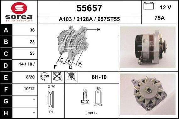 EAI 55657 - Alternatore autozon.pro