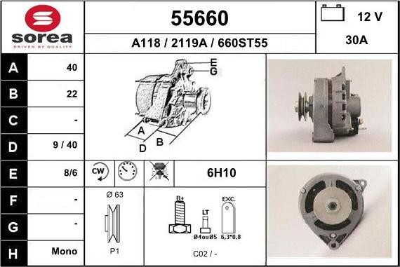 EAI 55660 - Alternatore autozon.pro