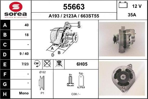 EAI 55663 - Alternatore autozon.pro