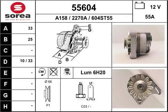 EAI 55604 - Alternatore autozon.pro