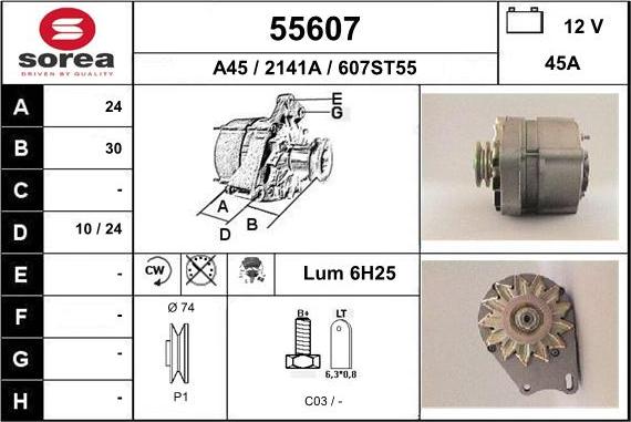 EAI 55607 - Alternatore autozon.pro