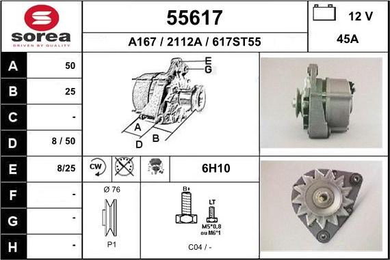 EAI 55617 - Alternatore autozon.pro