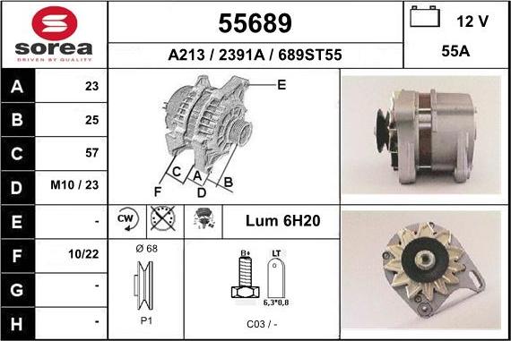 EAI 55689 - Alternatore autozon.pro