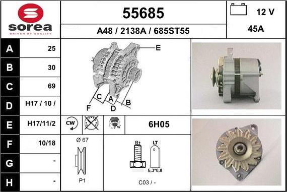 EAI 55685 - Alternatore autozon.pro